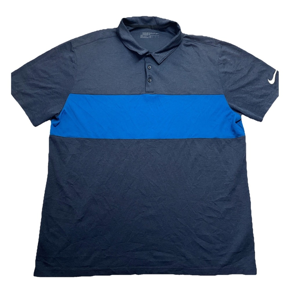 Nike Golf Mens Blue Short Sleeve Polo Shirt Size XL